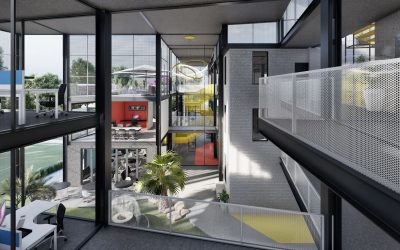 Interior Render of One Tufnell, Courtyard