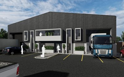 Exterior Render of Birch Acres Warehouse, Entrance 2