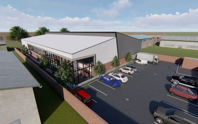 Exterior Render of Chloorkop Warehouse, Building 2