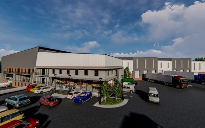 Exterior Render of Clayville Warehouse, Building 2