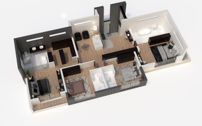 Interior Render of Hobart Villas, Plan 1