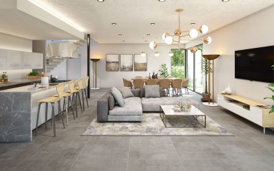 Interior Render of Hobart Villas, Living Space