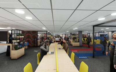 Interior Render of Instill Education Campus, Workspace 1