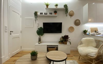 Interior Photograph of Lisbon Apartment, TV Wall