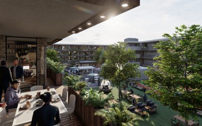 Exterior Render of Somerset Village, Balcony 1