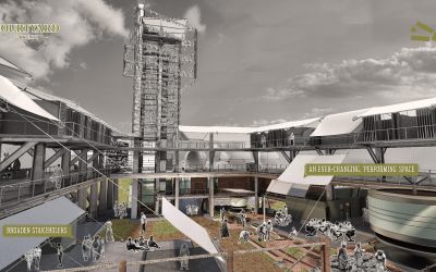 Exterior Render of Symbiotic Sisal Plant, Courtyard